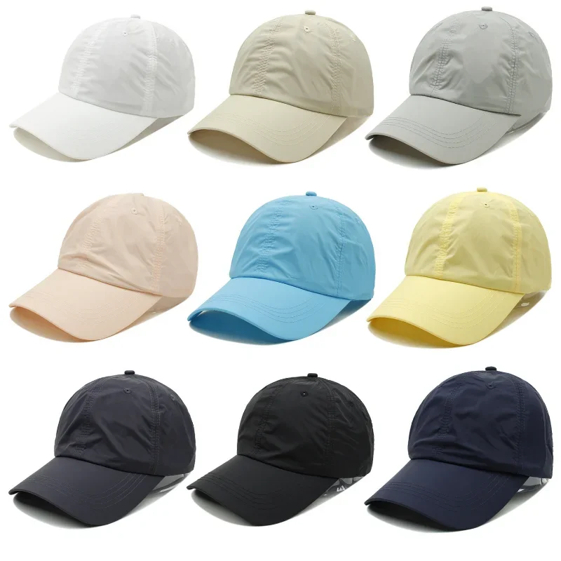 Solid Color UV Protection Baseball Caps Breathable Adjustable Summer Visor Sun Hats Outdoor Quick Dry Sports Running Caps