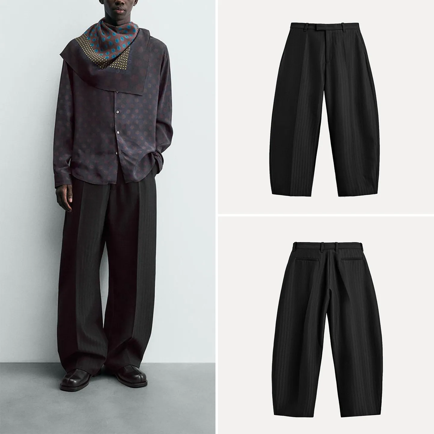 

Мужские повседневные брюки 2025: Новинка зимы, свободный крой, универсальные прямые брюки-костюмные штаны с застежкой-молнией, из других материалов