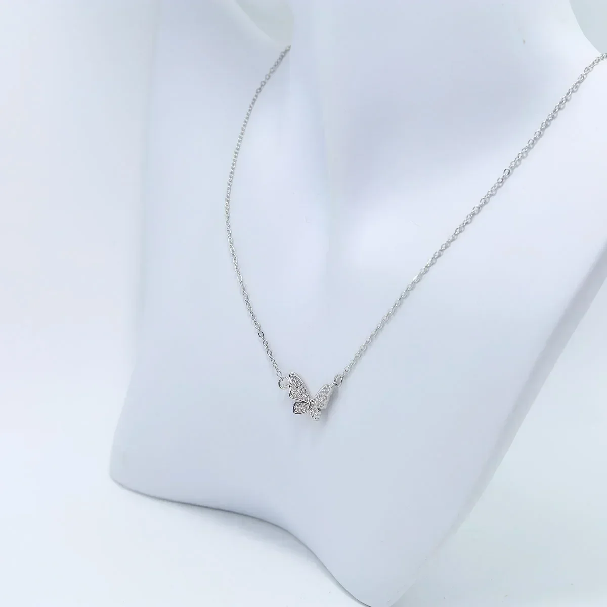 Fashion Jewelry Korean Necklace Trendy Multiple Colors Butterfly  Thin Chain Colorful Pendant  for Women image 4