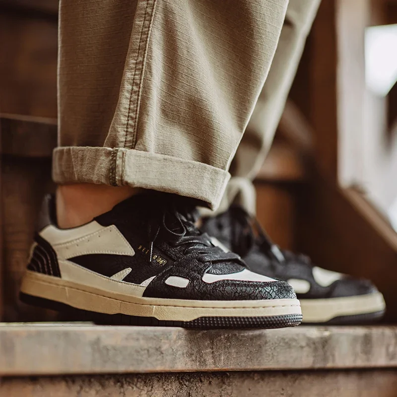 

Мужские весенние винтажные туфли для скейтбординга Maden с цветными блоками, летние повседневные кроссовки с низким берцем, уличные модные удобные туфли на шнуровке