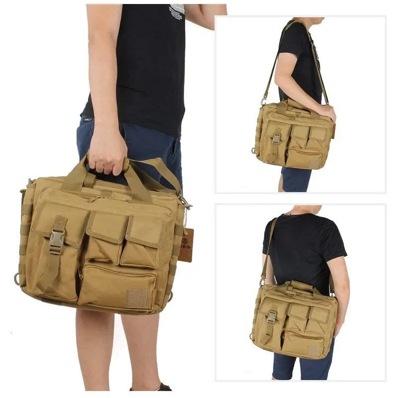 Tactical Backpack Messenger Shoulder Bag Men Laptop Handbags Briefcase 14inch Camping Outdoor Sports Pack Outdoor Bag