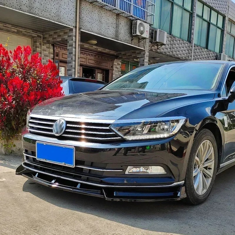 For VW Passat B8 2014-2019 Sedan Car Front Bumper Lip Spoiler Splitter Body Kit Bumper Lip Guards Cover Deflector Car Accessorie