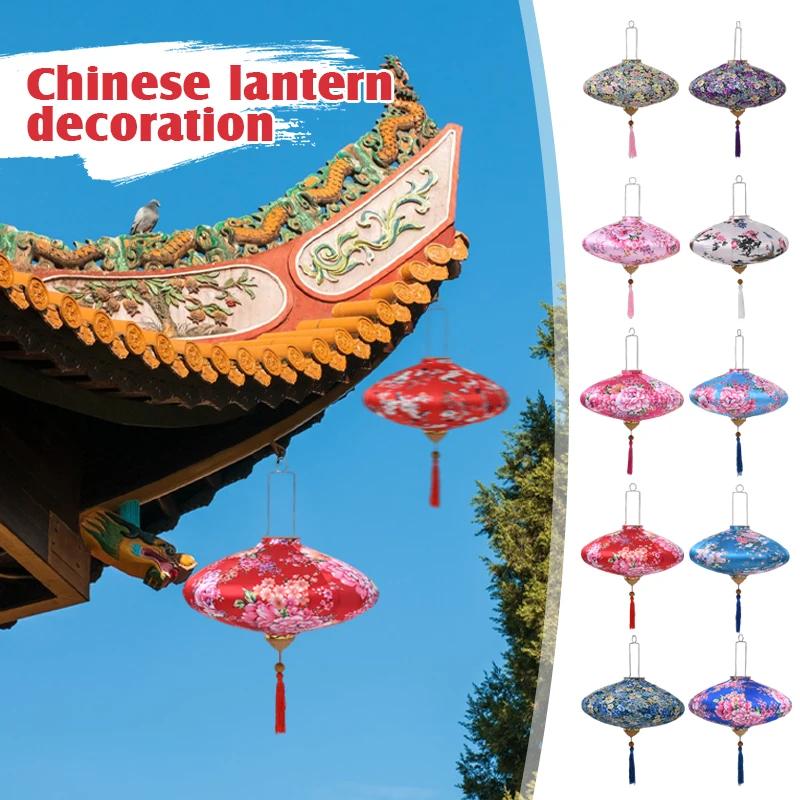 

12/14inch Classic Palace Lantern Waterproof Silk Chinese Lantern Doorway Chinatown Restaurant Festival Party Decor Waterproof