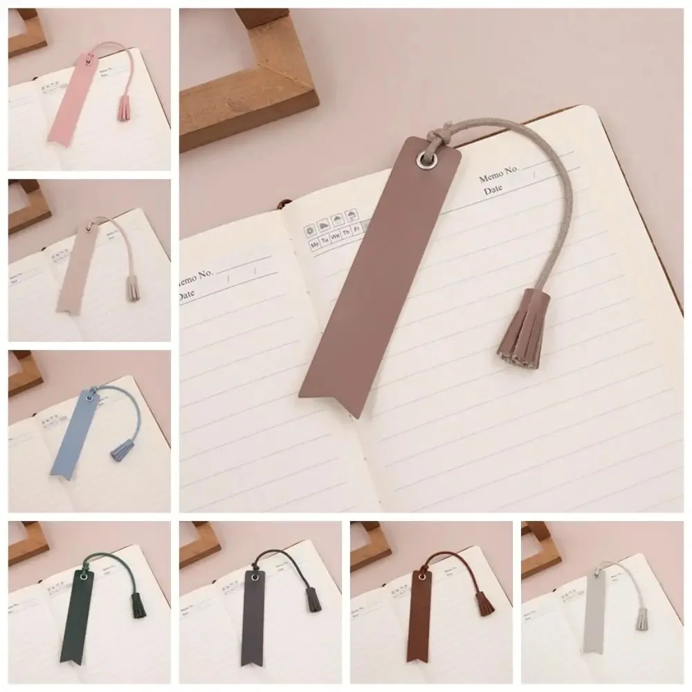 PU Leather Tassel Leather Bookmark Vintage Hanging Rope Reading Handmade Bookmark Decoration Book Lovers Book Corner Page Marker