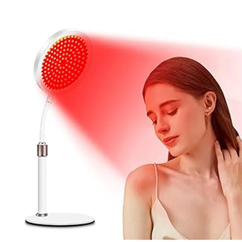 ABWP-레드 라이트 테라피 기기 (받침대 포함), 660nm 레드 라이트 & 850nm 근적외선 라이트 테라피 램프 (타이머 포함), 레드 라이트 램프