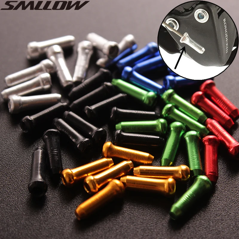 10 Pcs/Lot Aluminum Alloy MTB Bike Bicycle Brake Cable Tips Crimps Bicycles Derailleur Shift End Caps Core Inner Wire Ferrules