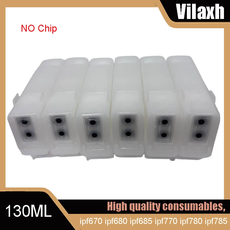 6PCS 130ml PFI-107 PFI107 Empty refillable Ink Cartridge For Canon ipf670 ipf680 ipf685 ipf770 ipf780 ipf785 Printer NO Chip