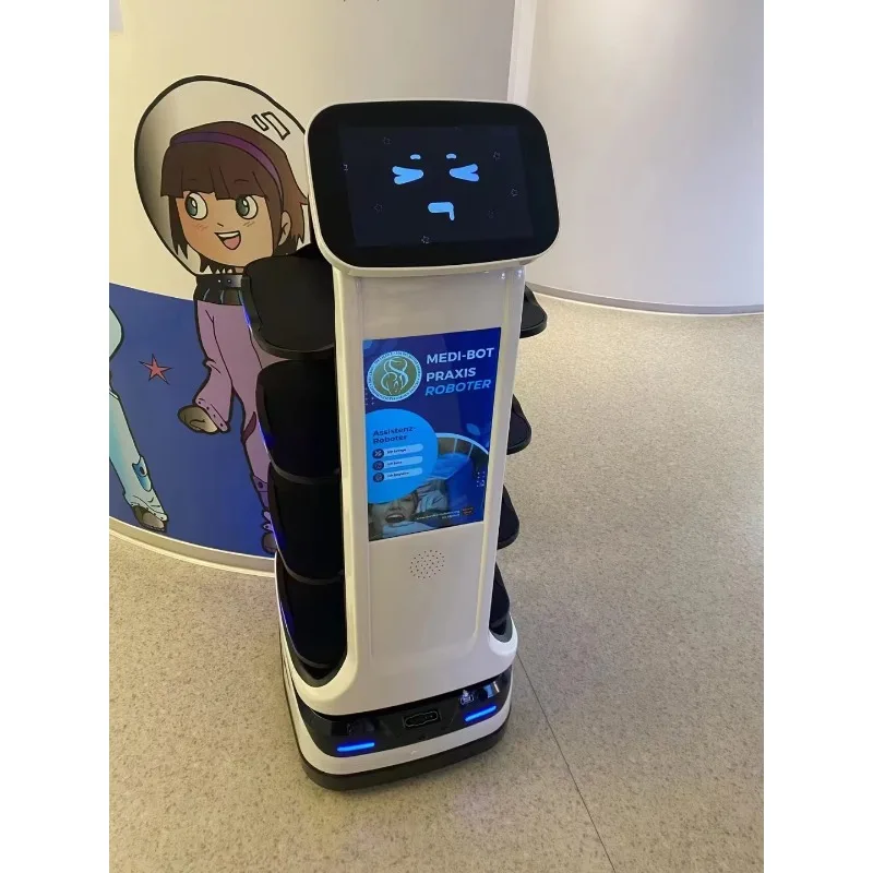 2025 العلامة التجارية الجديدة ذاتية القيادة التجارية روبوت التسليم مطعم تخدم بوت مستشفى ممرضة روبوت نادلة روبوت #4