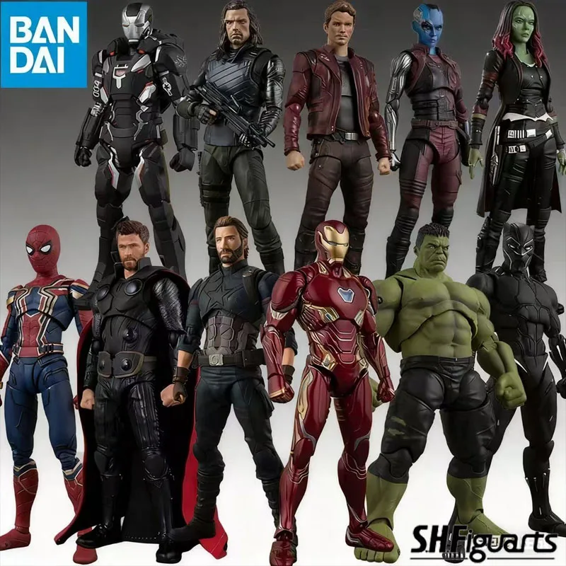 

В наличии BANDAI оригинальная фигурка SHF MARVEL The Avengers 3, полный персонаж IRON MAN, модель в подарок для детей, упаковка из пенопласта