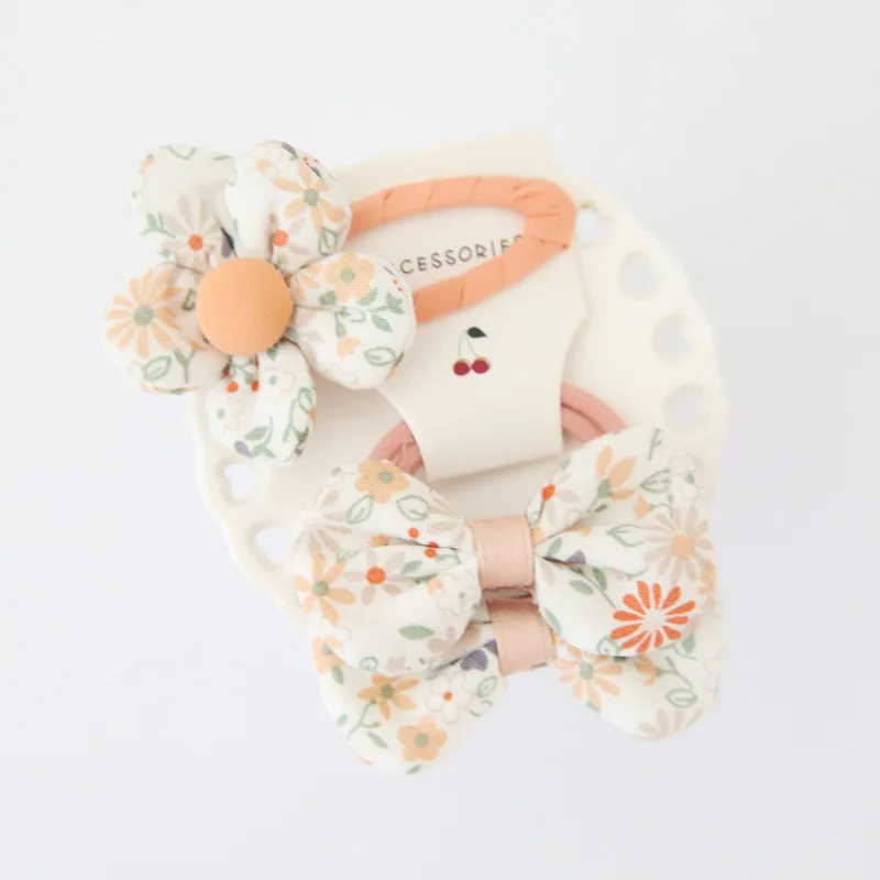 مشابك شعر زهرية للفتيات الصغيرات، ربطات شعر من القماش مكونة من 3 قطع من مجموعة أميرات الحفلات سهلة الاستخدام