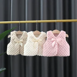 New Korean Style Baby Girl Vest For Autumn And Winter, Thick And Warm Children'S Sleeveless Clothes From 9 Months To 3 Years Old