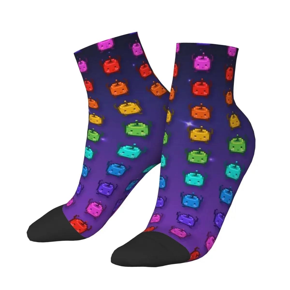 Stardew Valley Rainbow Junimos Socks Harajuku Sweat Absorbing Stockings All Season Socks Accessories for Unisex Christmas Gifts