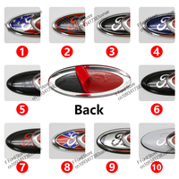 Metal Car Front Hood Emblem Rear Trunk Badge Cover Modification Sticker For Ford Fiesta Mondeo Focus Fusion Escape Shelby Edge