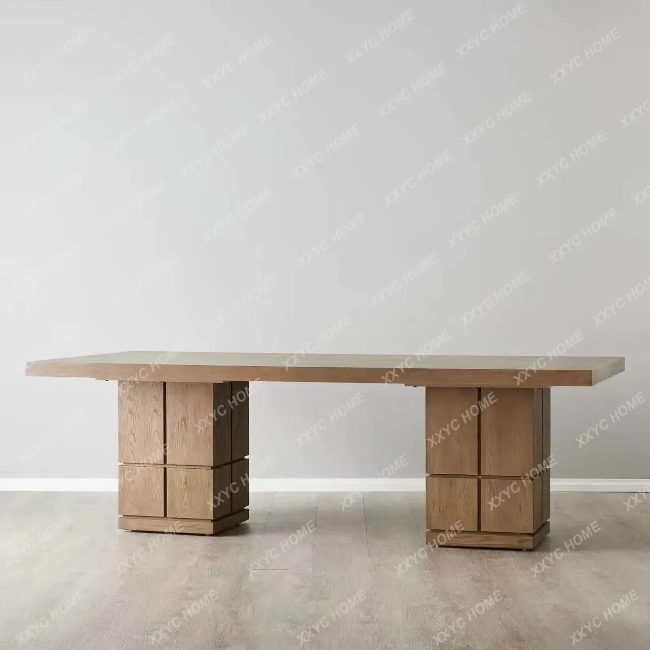 New Chinese solid wood dining table simple high sense rectangular dining table large board table work desk