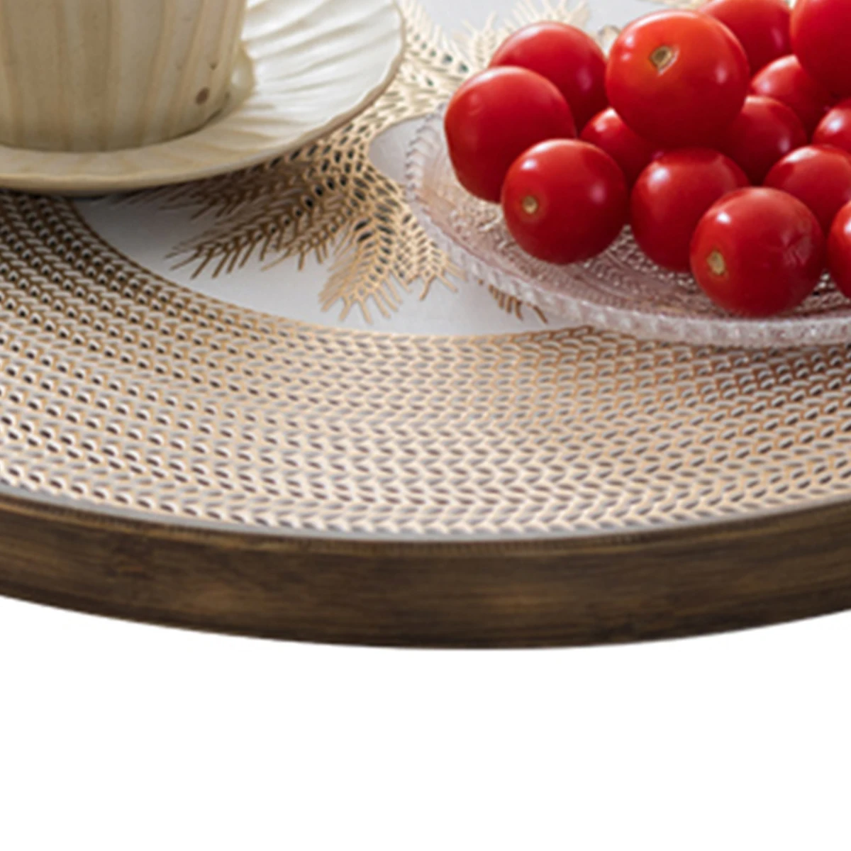 bamboo Serving Tray,wood Breakfast Tray,for Serving Food, Coffee, Tea, and More Classic round Coffee Table Tray