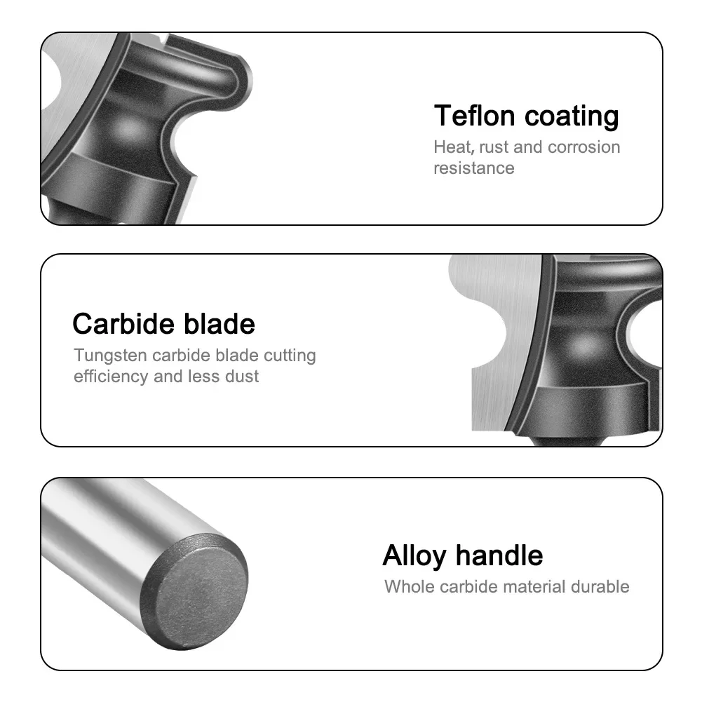 1PC 6MM 12MM Shank Milling Cutter Two Arc Nail Clipper Drawer Cabinet Door Drawer Router Bit Cabinet Door Handle Cutter Slotted