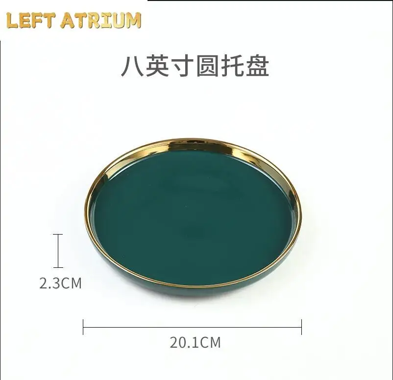 

Glass Transparent Cover Fruit Plate Ceramics Afternoon Tea Cake Tray West Point Dessert