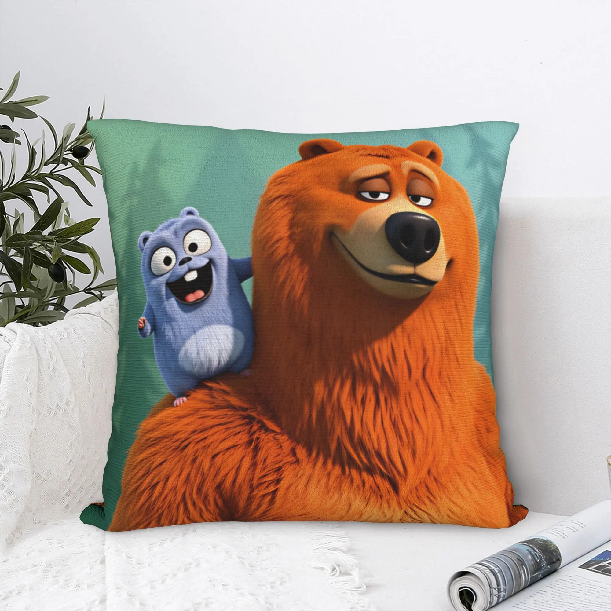 Grizzly and Lemmings Pillow Case  Cushion Cover Soft Graphic Pillow Cover Kawaii Pillowcases For Sofa Car Home Decor