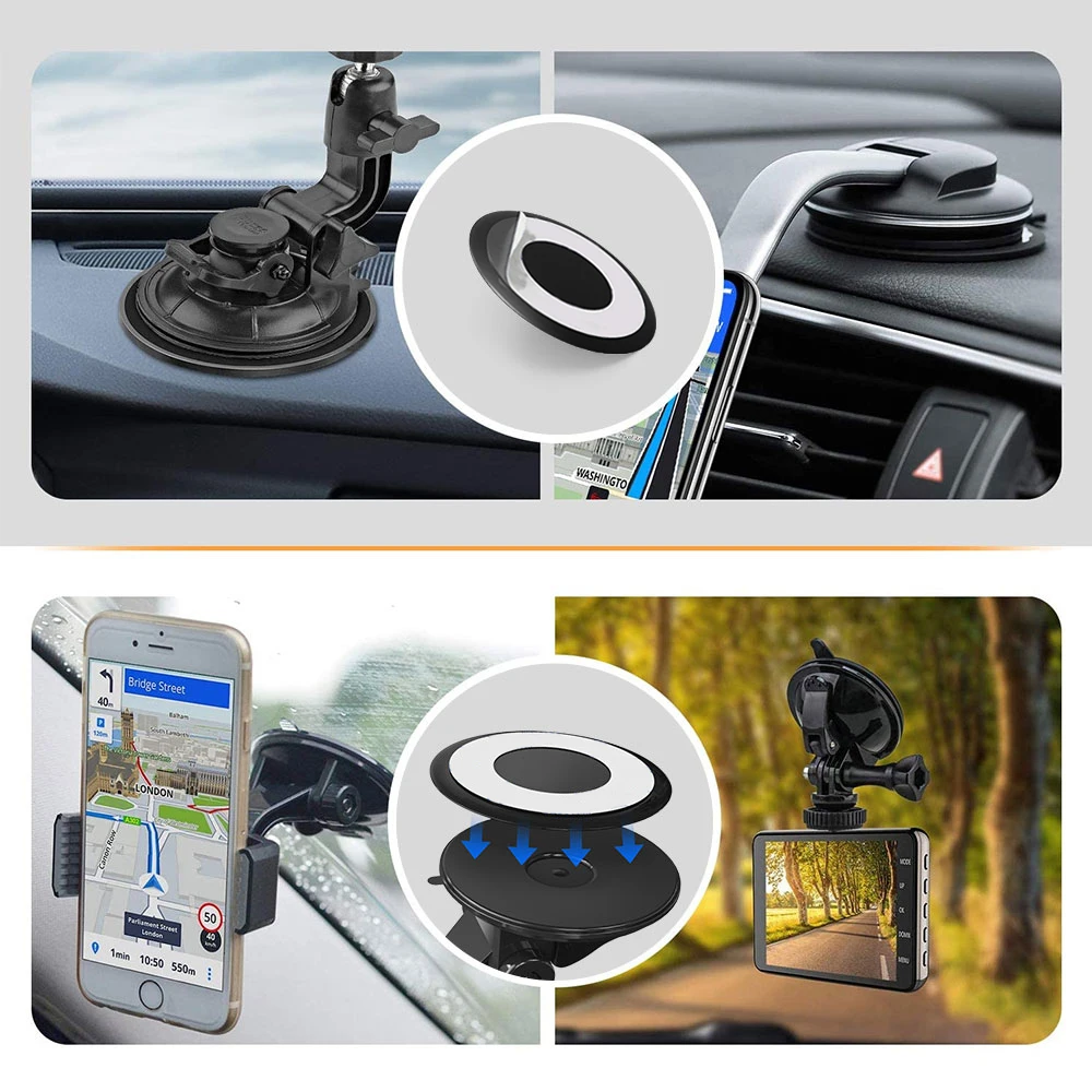 Dashboard Pad Mounting Disk Reusable Super Sticky Gel Pad Compatible with All Phone Car Mount & GPS Navigation Suction Cups