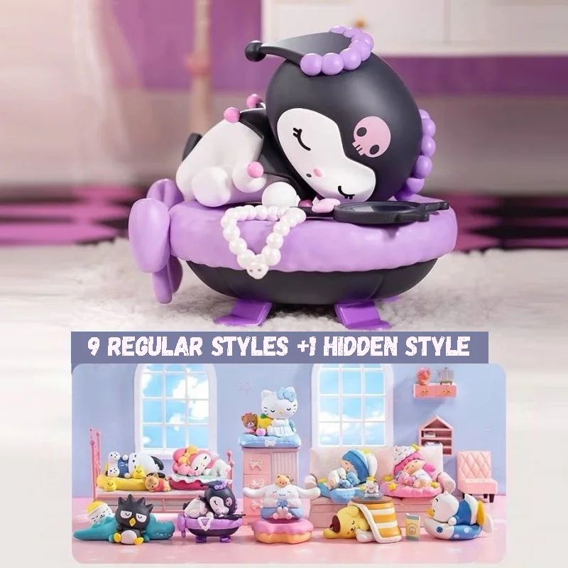 

Hello Kitty Kuromi Melody The Peaceful Sleep Series of Decorative Items Blind Boxes Figurines Gifts and Peripheral Dolls