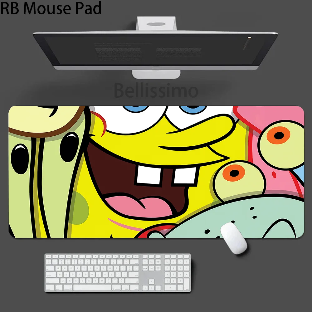 Cartoon S-Sponge Cute B-Bob Mousepad Office Large Mouse Mat PC Computer Game Big Keyboard Mats Rubber Anti-slip Mice Mat