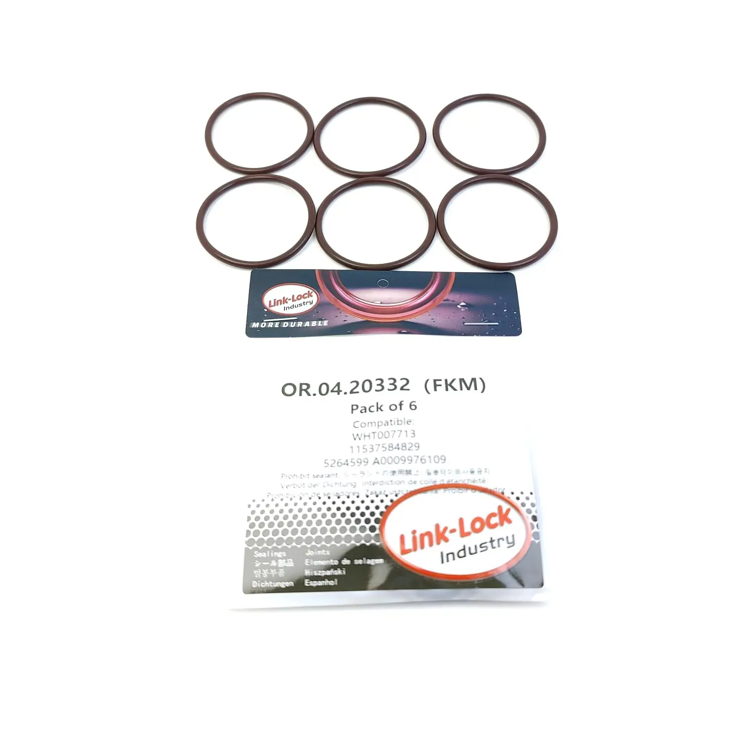 LINK-LOCK 6PCS OR.04.20332 FKM Viton Sealing O-Ring Kit of Thermostat WHT007713 11537584829 5264599 A0009976109 for AUDI for BMW