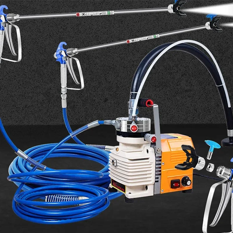 Electric High-pressure Airless Spraying Machine Adjustable Paint Coating Portable Double Gun Emulsion Paint Spraying Machine