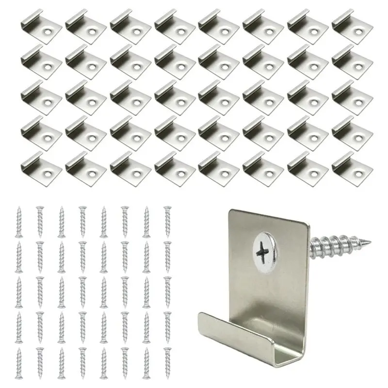 FYBL-For Outdoor Garden Decking Clips 40Pcs 304 Stainless Steel Ground Composite For Outdoor Patio Fixed Mounting Hardware