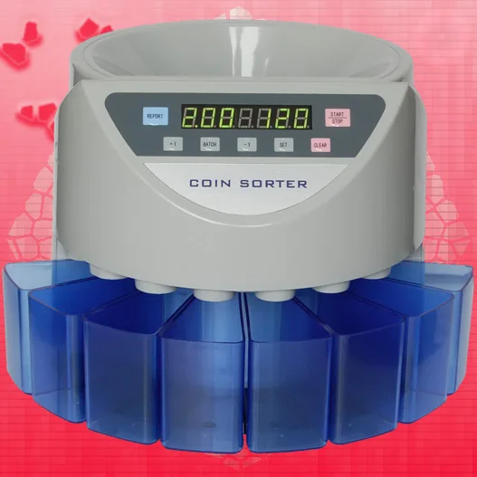 Coin sorter, supports many countries to choose from