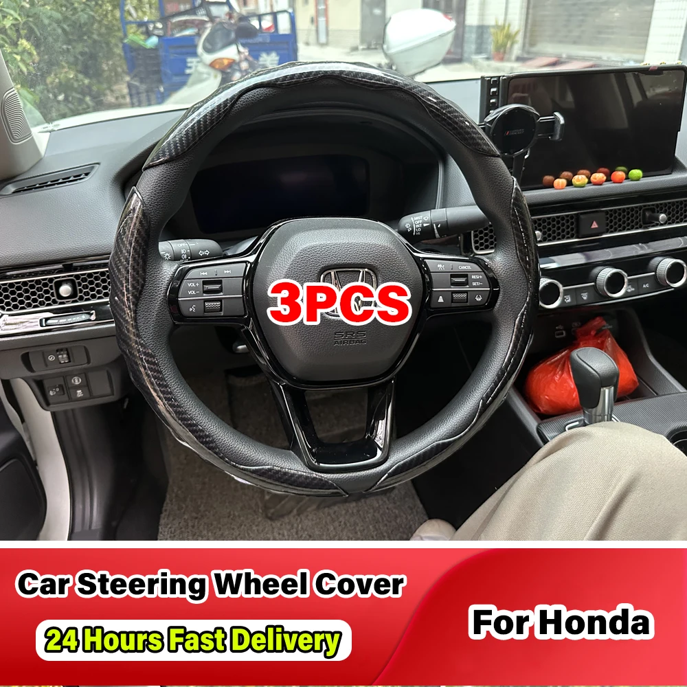 

For Honda Civic ek eg 4d Accord CRV PCX 125 Jazz Xadv 750 cb650r 7th 8th 9th 10th 11th Gen Car Steering Wheel Cover Accessories