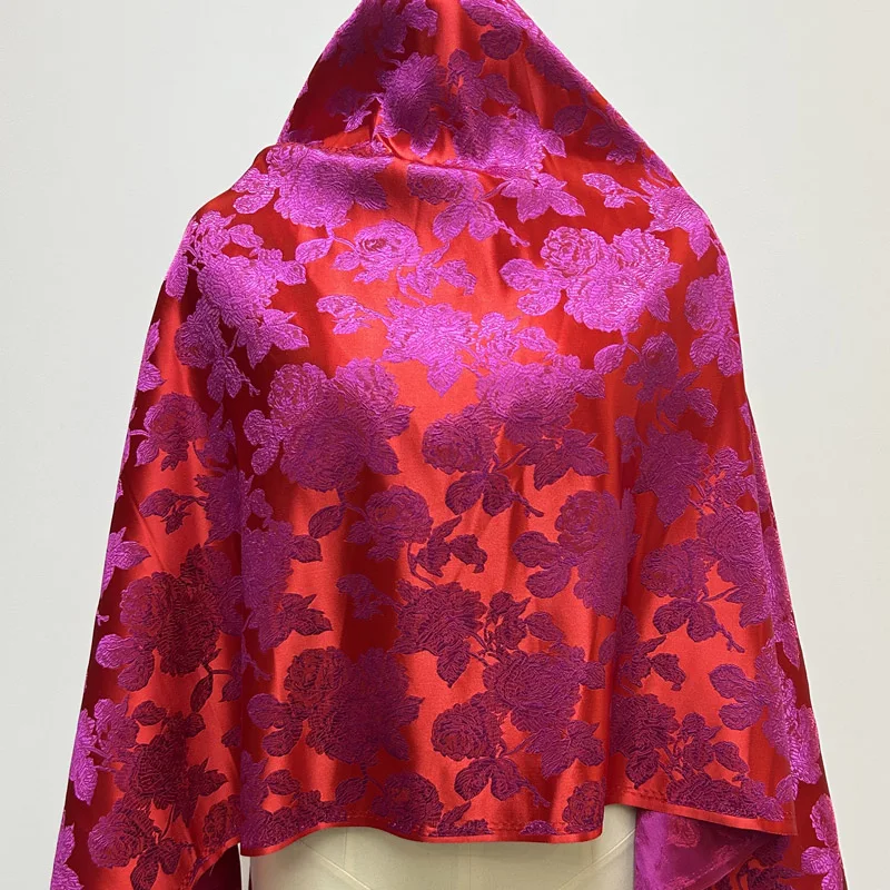 

Предварительно вырезанная блестящая африканская атласная парча персикового цвета с цветочным принтом, яркая вышивка, дамасская для платьев, костюмов, сумки, домашнего декора, проекты DIY