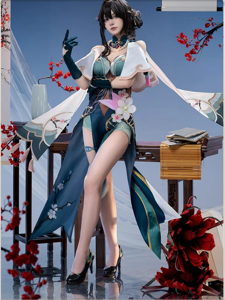 Ruan Mel Cosplay Spiel Honkai: Star Rail Ruan Mel Anime Frauen Cheongsam Kleid Karneval Comic-con Party Anzug Komplettset Lager