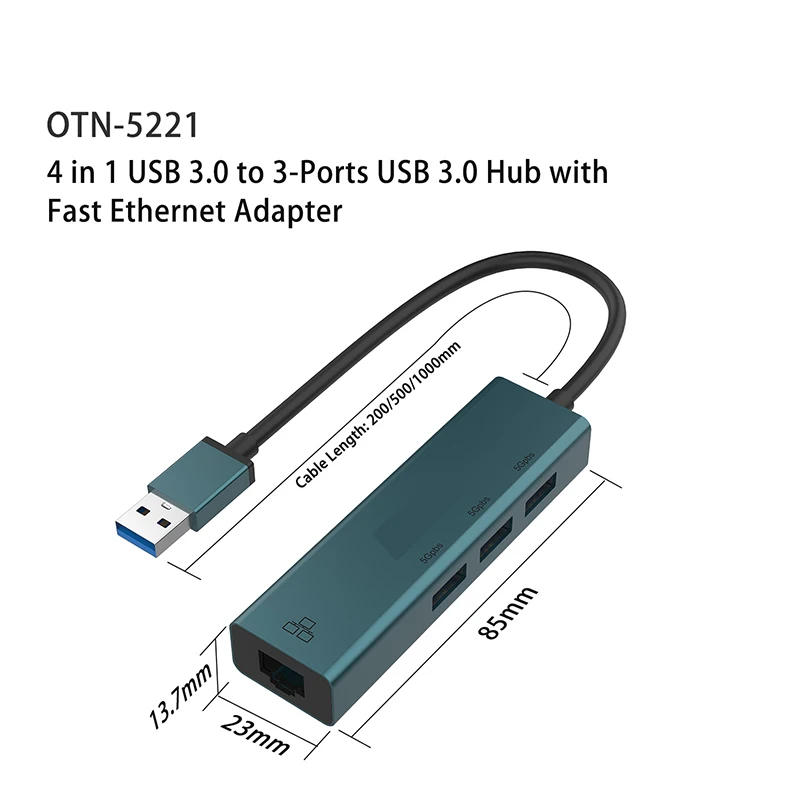 Gigabit USB3.0 HUB USB naar Ethernet adapter RJ-45 LAN Adapter Plug en Play 10/100/1000 mbps docking station Splitter Converter