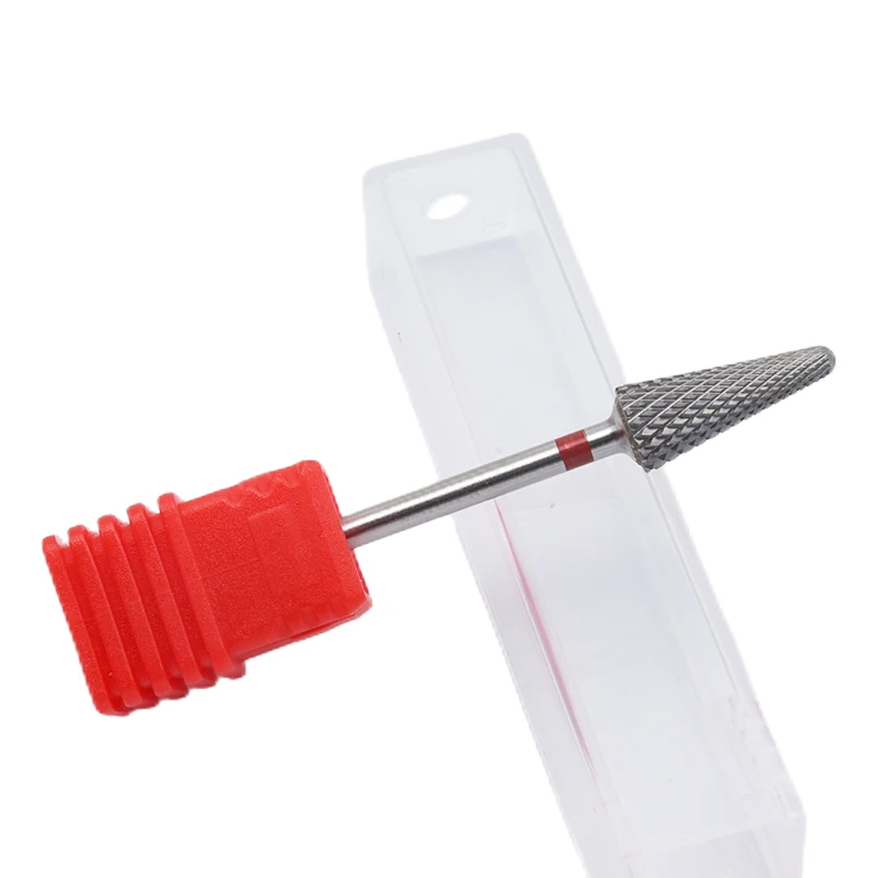 Carboneto de broca do prego da forma do cone fino 3/32 "cortador de trituração para a rebarba giratória do manicure acessórios da broca elétrica ferramenta