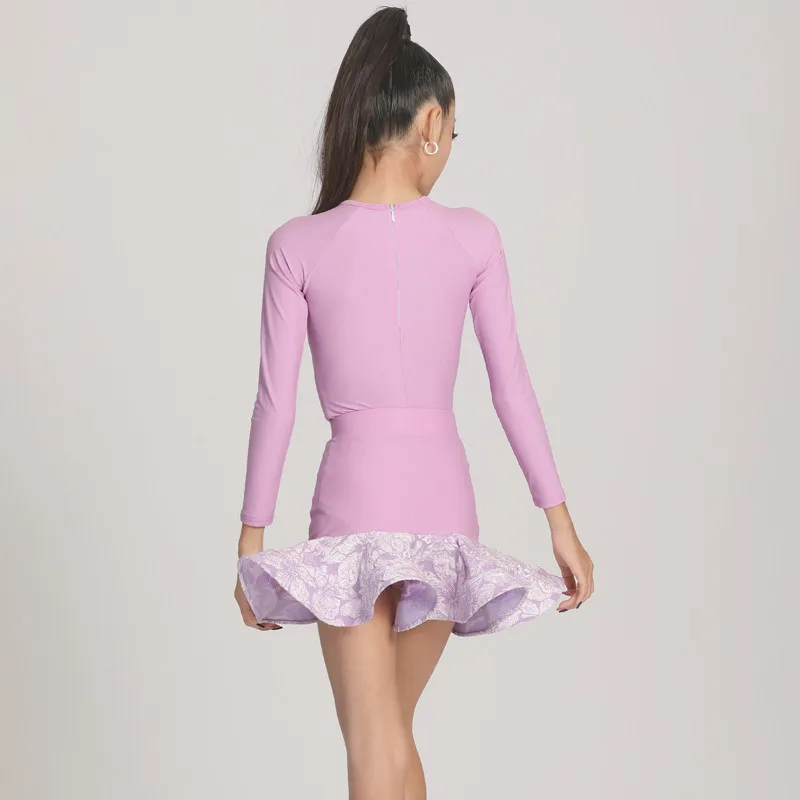 Latin Dance Two-Piece Set New Premium Long-Sleeve Outfit Professional Training Attire Stage Show Daily Class Dance Separate Suit