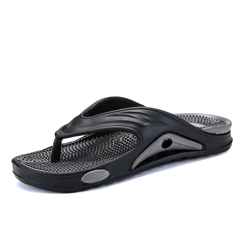 Sommer EVA Herren Flip-Flops Massage-Komfort Rutschfeste Hausschuhe Leichte Freizeitsandalen Strandschuhe Indoor Badezimmer-Slides