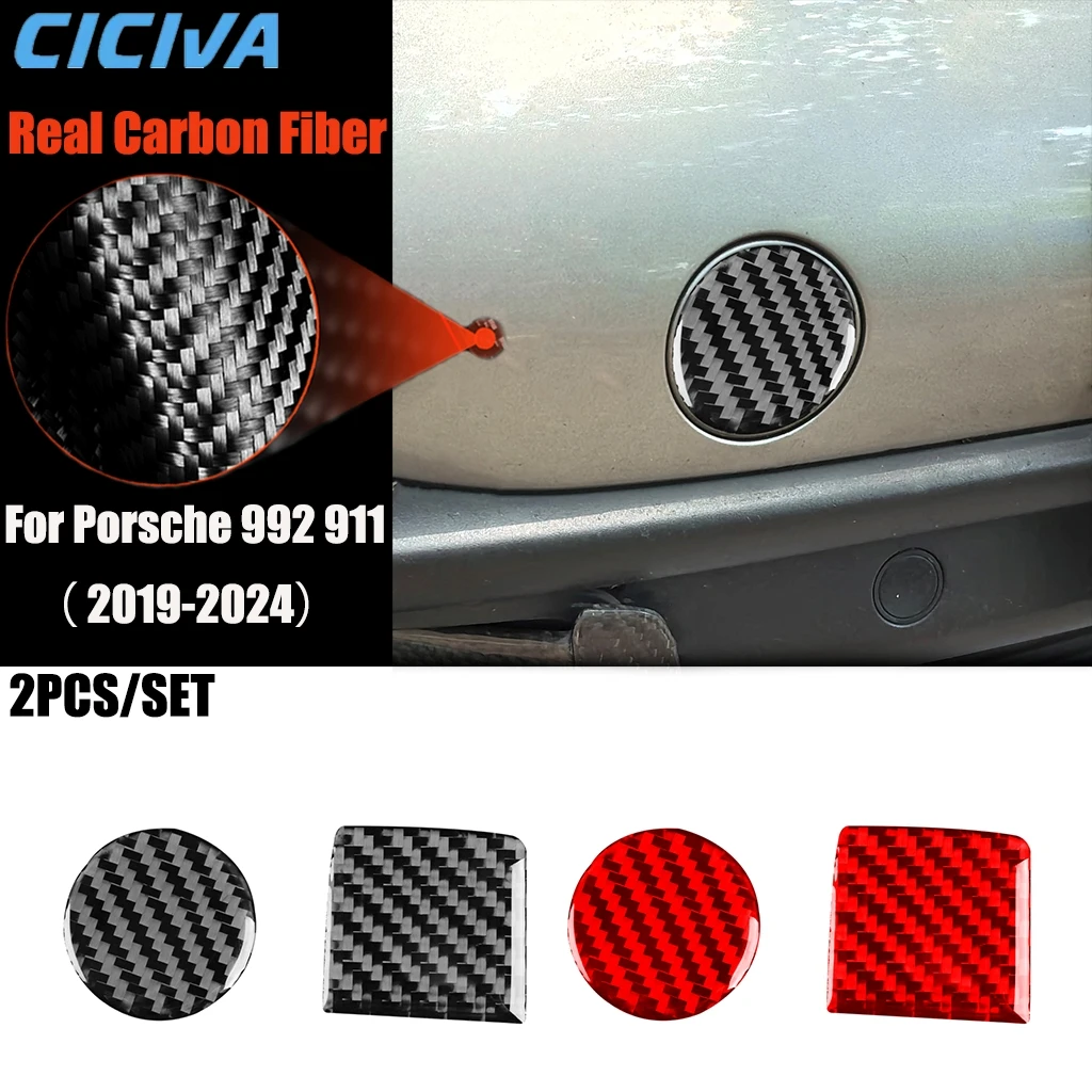 

Carbon Fiber Car Accessories Trailer Hitch Decorative Modified Exterior Trim Cover Soft Sticker For Porsche 911 992 2019-2024