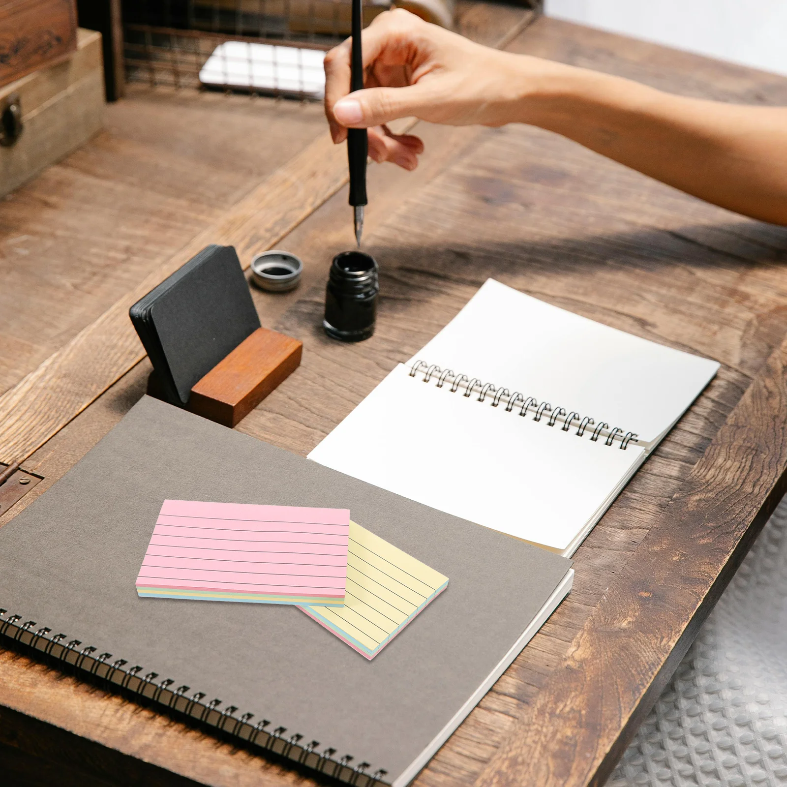 210 قطعة من بطاقات التسجيل، ورق كتابة مسطر أفقي، مادة ممتازة، بطاقة تسجيل مسطرة بيضاء صديقة للبيئة