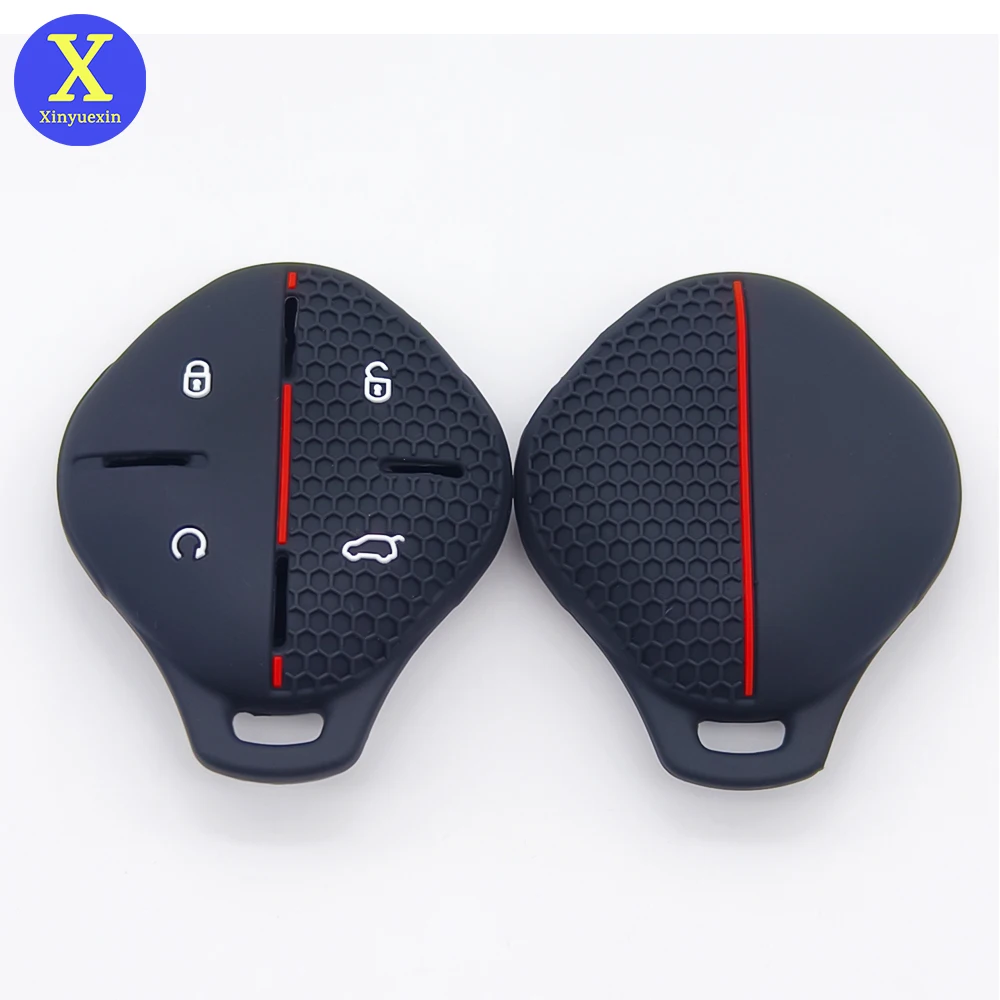 Xinyuexin Silicone Car Key Cover Case for Chery Jetour Dashing L6 4 Button Remote Key Shell Fob 2 Pcs/lot