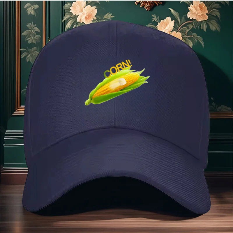 Buttered Corn Graphic Baseball Cap Funny Food Polyester Adjustable Outdoor Hat Unisex