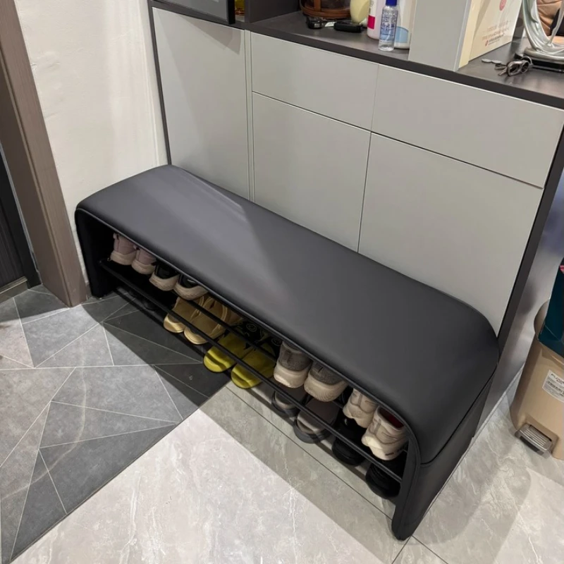 

Light Shoe Bench Comfortable Entryway Ottoman for Bedroom Modern Designer Shoe Rack Convenient Hallway Storage Stools