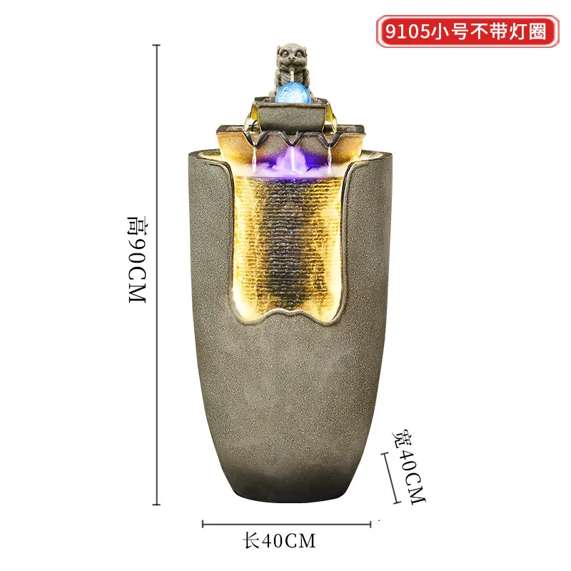 Floor-to-ceiling feng shui ball, flowing water ornament, living room humidifier, windmill circulation water feature