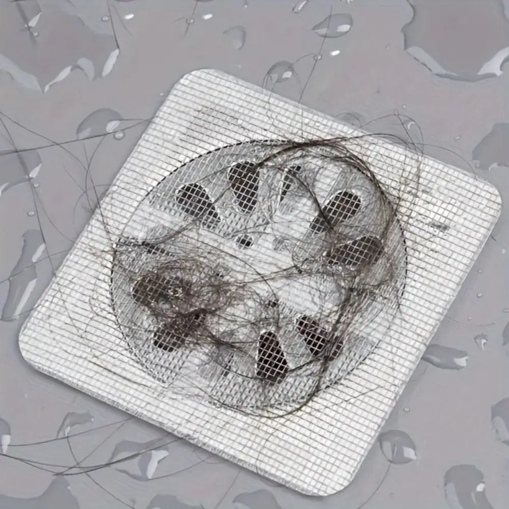 30Pcs Anti-blocking Disposable Floor Drain Sticker Mesh Sticky Filter Mesh Stickers Sink Strainers Disposable Hair Catchers