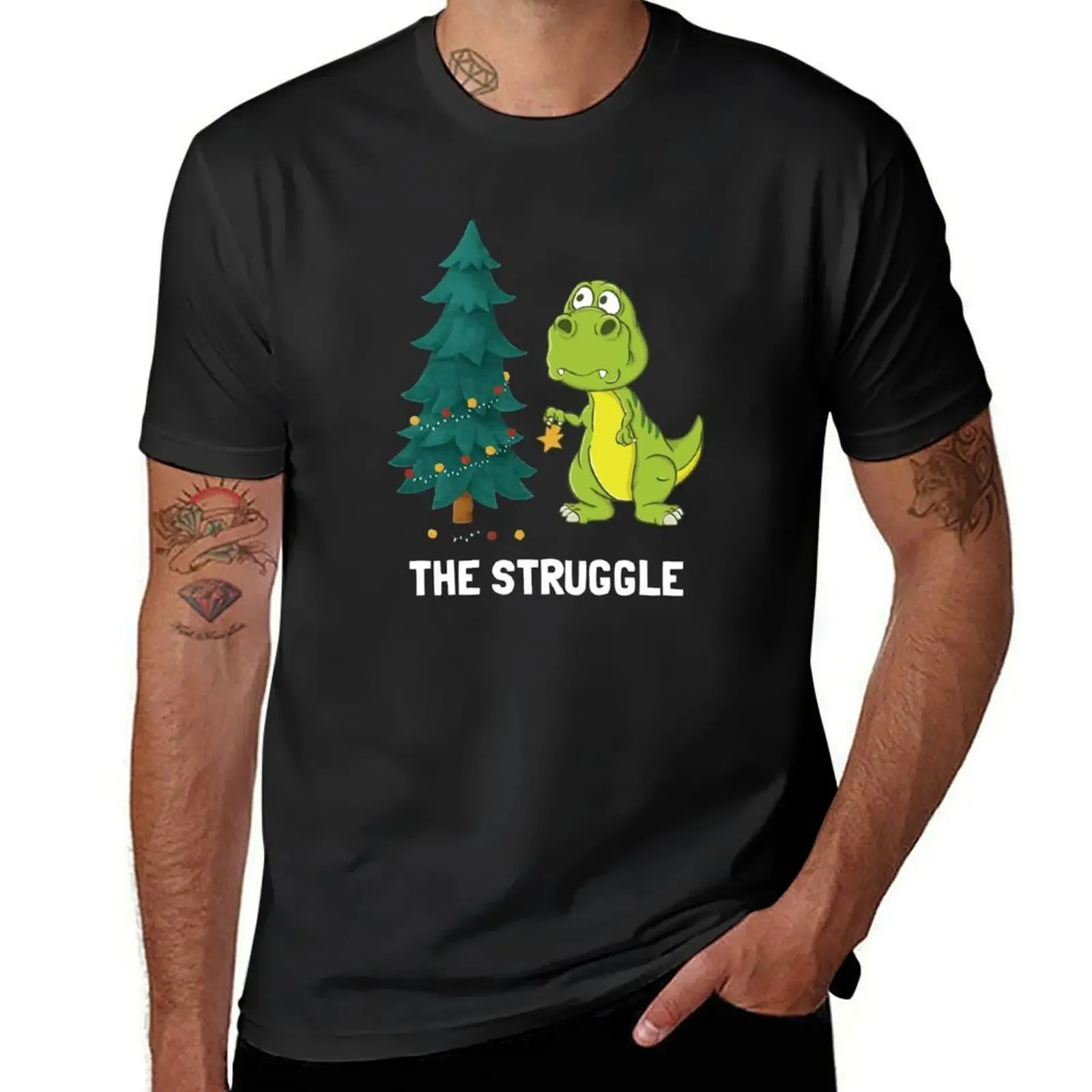 

Dinosaur Christmas Tree Struggle T-Shirt Blouse animal prinfor boys mens t shirt