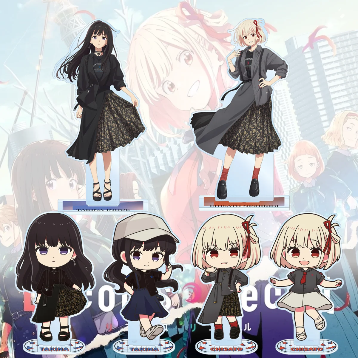 Lycoris Recoil TV Anime meagratia Collaboration Sensoku Nishikigi حامل أكريليك توضيحي أصلي، عرض مكتبي، قابل للجمع