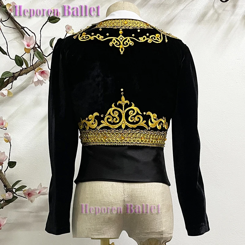 Professional Customized Spain Men\'s Prince Ballet Top Two-piece Set Of Balet Jackets For Stage Performance Costumes