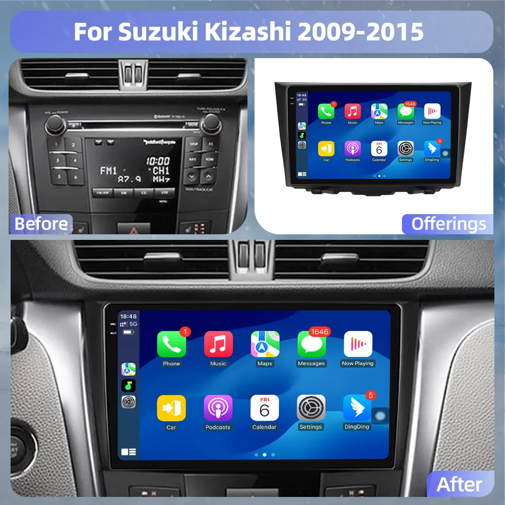 Android 13 For Suzuki Kizashi 2009 - 2015 Car Radio Multimedia Video Player QLED Navigation stereo GPS 5G wifi BT No 2din DVD