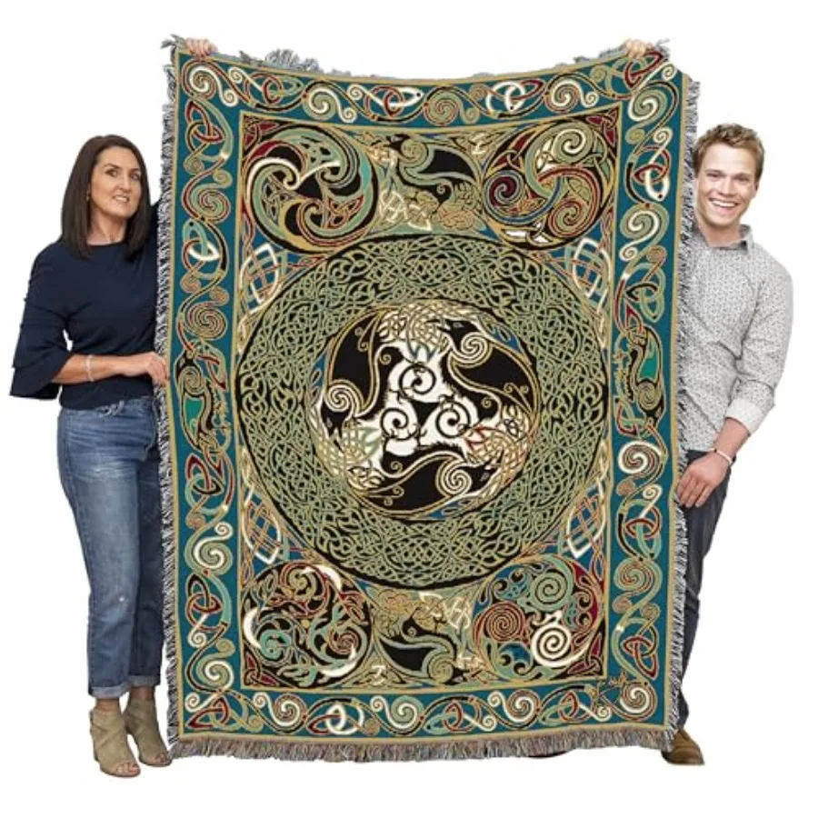 

Плед Morrigan Ravenanel от Jen Dely - Кельтский подарок, тканый из хлопка - Сделано в Китае A 724