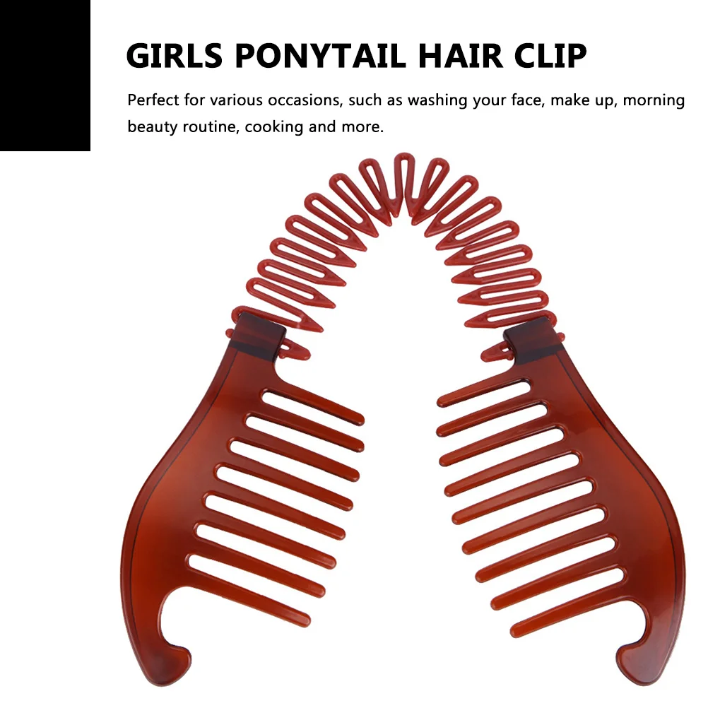 6 Pcs Banana Vertical Clip Durable Hair Clips Girls Ponytail Convenient Plastic Interlocking Comb Melting Temperament