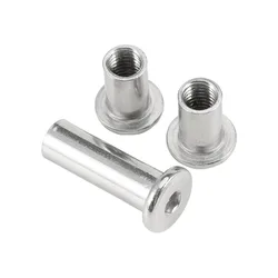 M2 M3 M4 M5 M6 M8 M10 304 Stainless Large Flat Hex Hexagon Socket Furniture Rivet Connector Insert Joint Sleeve Cap Nut